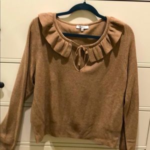 Madewell tie-neck ruffle pullover sweater